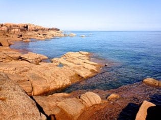 Typical pink granite of the coast